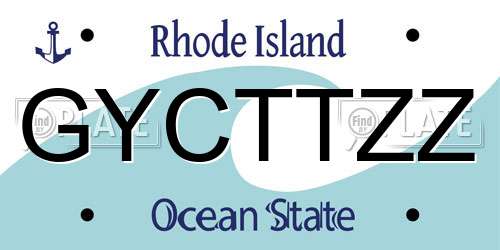 GYCTTZZ Rhode Island License Plate