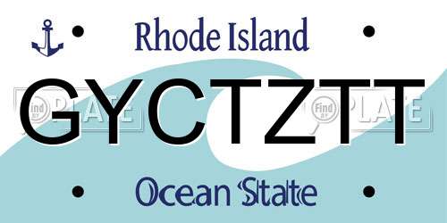 GYCTZTT Rhode Island License Plate