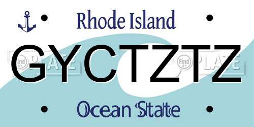 GYCTZTZ Rhode Island License Plate
