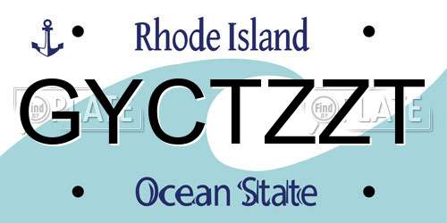 GYCTZZT Rhode Island License Plate
