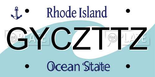 GYCZTTZ Rhode Island License Plate