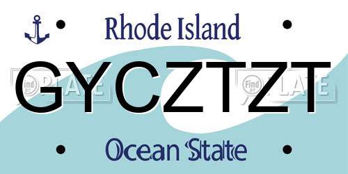 GYCZTZT Rhode Island License Plate
