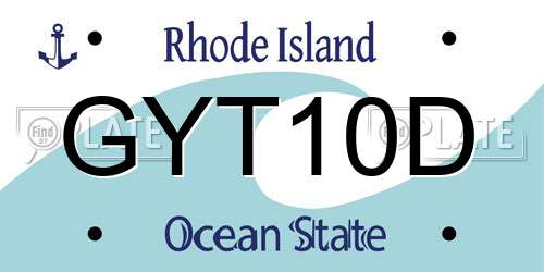 GYT10D Rhode Island License Plate