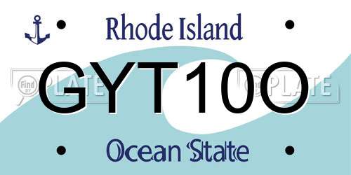 GYT10O Rhode Island License Plate