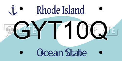 GYT10Q Rhode Island License Plate