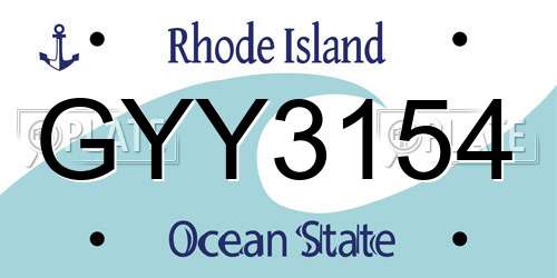 GYY3154 Rhode Island License Plate