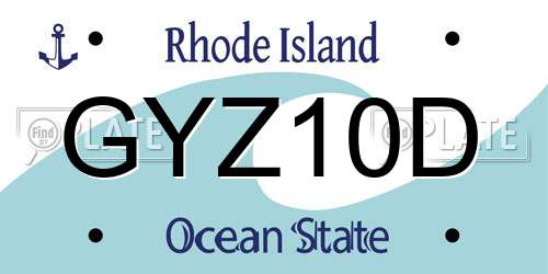GYZ10D Rhode Island License Plate