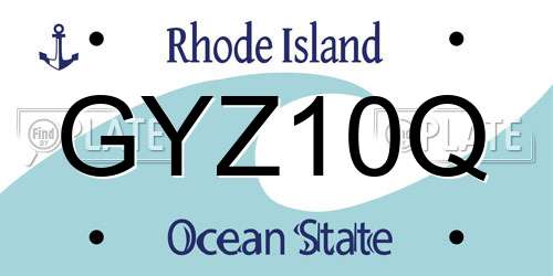 GYZ10Q Rhode Island License Plate