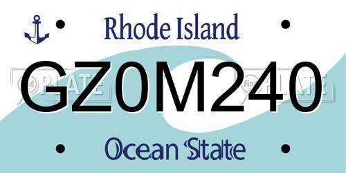 GZ0M240 Rhode Island License Plate