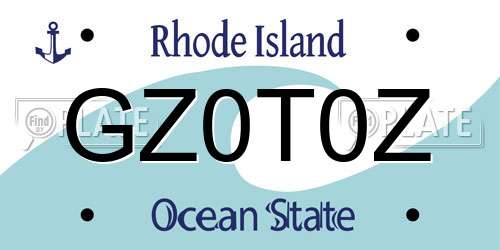 GZ0T0Z Rhode Island License Plate