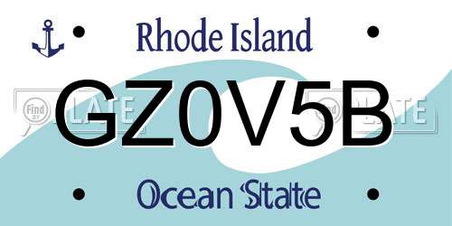 GZ0V5B Rhode Island License Plate