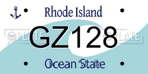 GZ128 Rhode Island License Plate