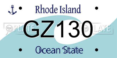 GZ130 Rhode Island License Plate