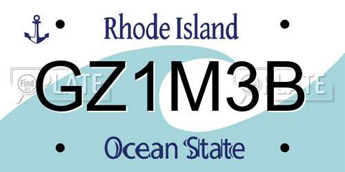 GZ1M3B Rhode Island License Plate
