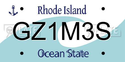 GZ1M3S Rhode Island License Plate