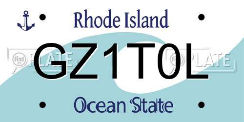 GZ1T0L Rhode Island License Plate