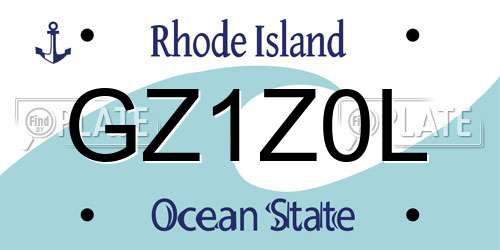 GZ1Z0L Rhode Island License Plate