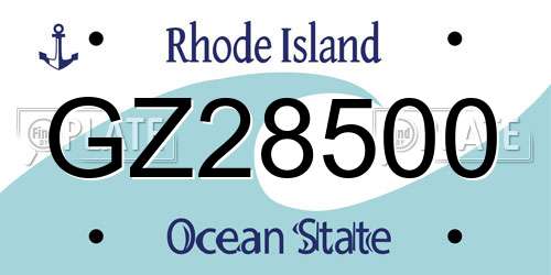 GZ28500 Rhode Island License Plate