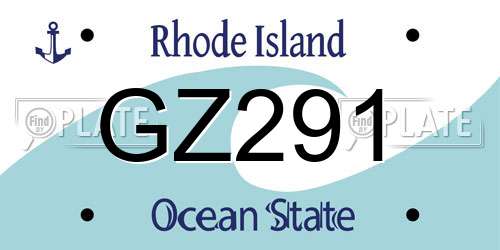 GZ291 Rhode Island License Plate