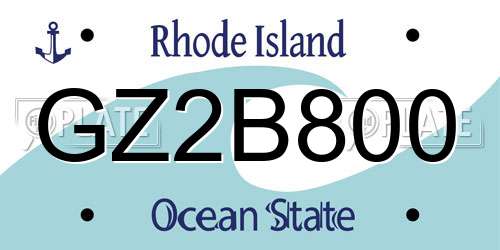 GZ2B800 Rhode Island License Plate