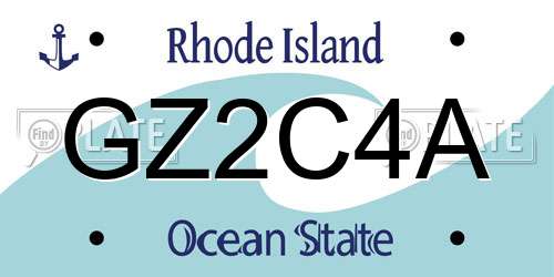 GZ2C4A Rhode Island License Plate