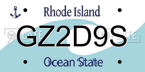 GZ2D9S Rhode Island License Plate