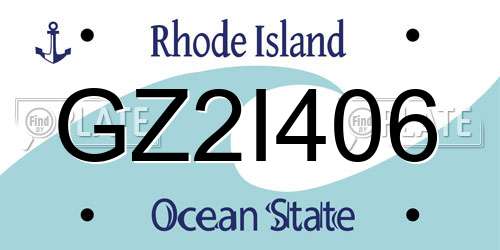 GZ2I406 Rhode Island License Plate