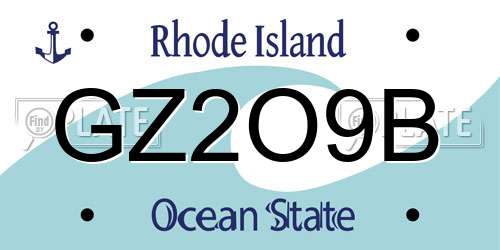 GZ2O9B Rhode Island License Plate