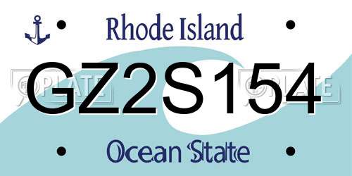 GZ2S154 Rhode Island License Plate
