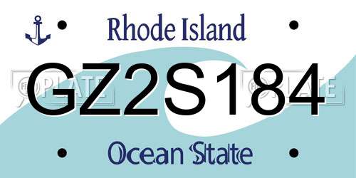 GZ2S184 Rhode Island License Plate