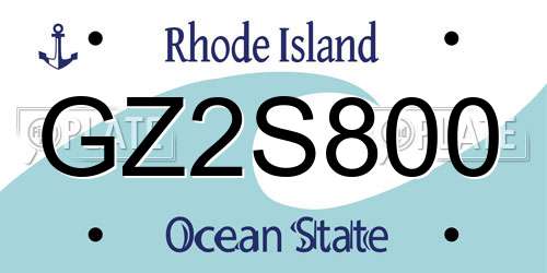 GZ2S800 Rhode Island License Plate