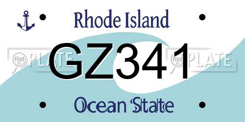 GZ341 Rhode Island License Plate