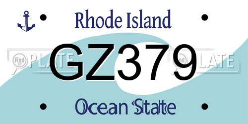 GZ379 Rhode Island License Plate