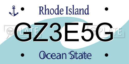 GZ3E5G Rhode Island License Plate