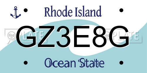 GZ3E8G Rhode Island License Plate