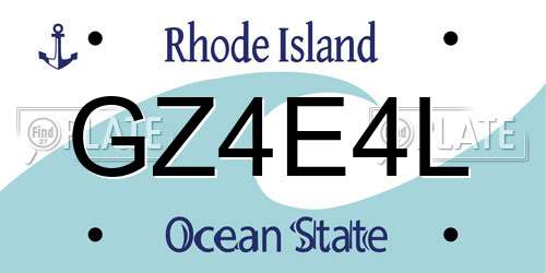 GZ4E4L Rhode Island License Plate