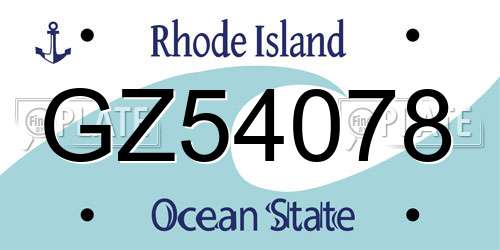 GZ54078 Rhode Island License Plate