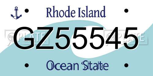 GZ55545 Rhode Island License Plate