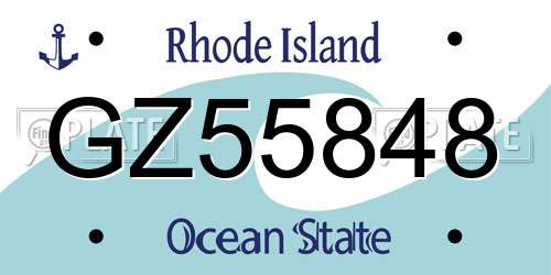 GZ55848 Rhode Island License Plate