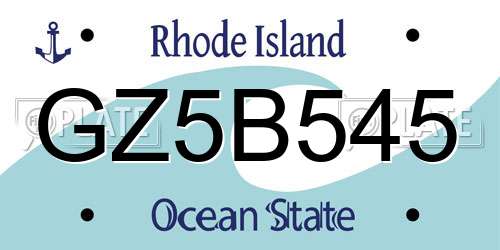 GZ5B545 Rhode Island License Plate