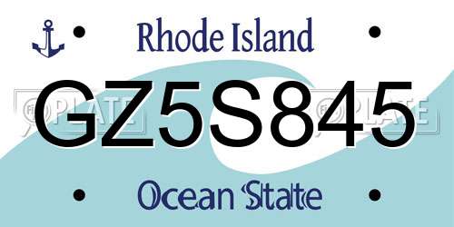 GZ5S845 Rhode Island License Plate