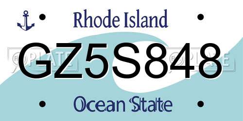 GZ5S848 Rhode Island License Plate