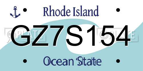 GZ7S154 Rhode Island License Plate