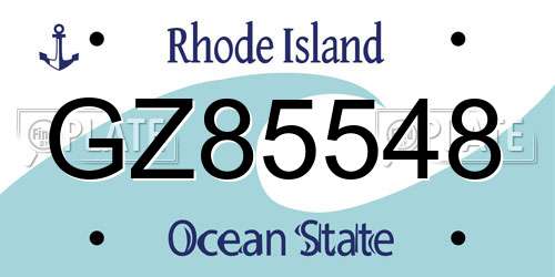 GZ85548 Rhode Island License Plate