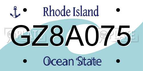 GZ8A075 Rhode Island License Plate
