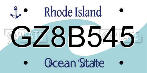 GZ8B545 Rhode Island License Plate