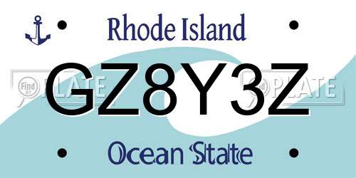 GZ8Y3Z Rhode Island License Plate