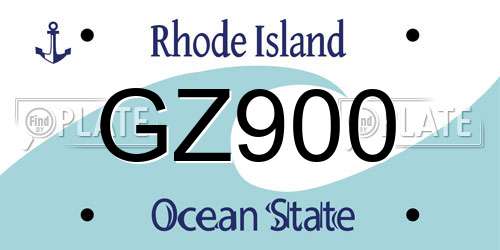 GZ900 Rhode Island License Plate