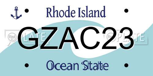 GZAC23 Rhode Island License Plate
