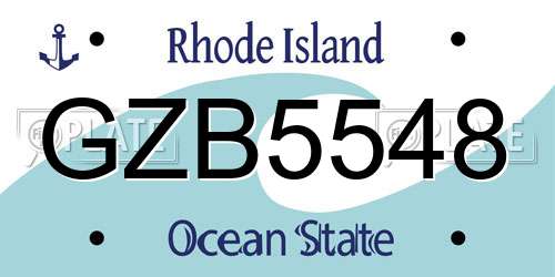 GZB5548 Rhode Island License Plate